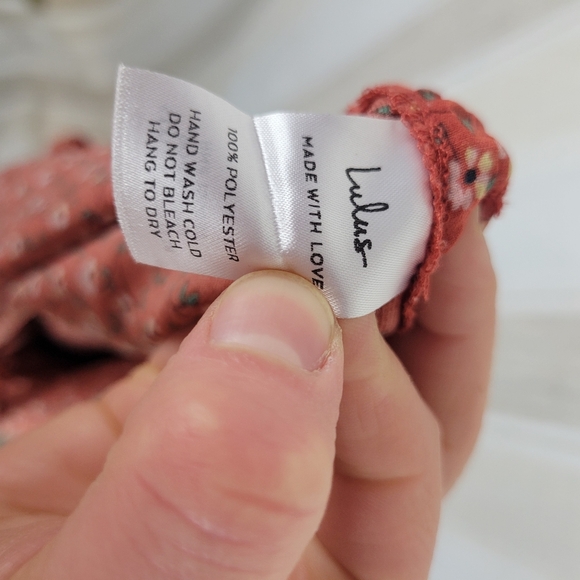 Lulus Absolutely Serene Rust Red Floral Print Ruched Maxi Skirt Red Size Small - Picture 11 of 13